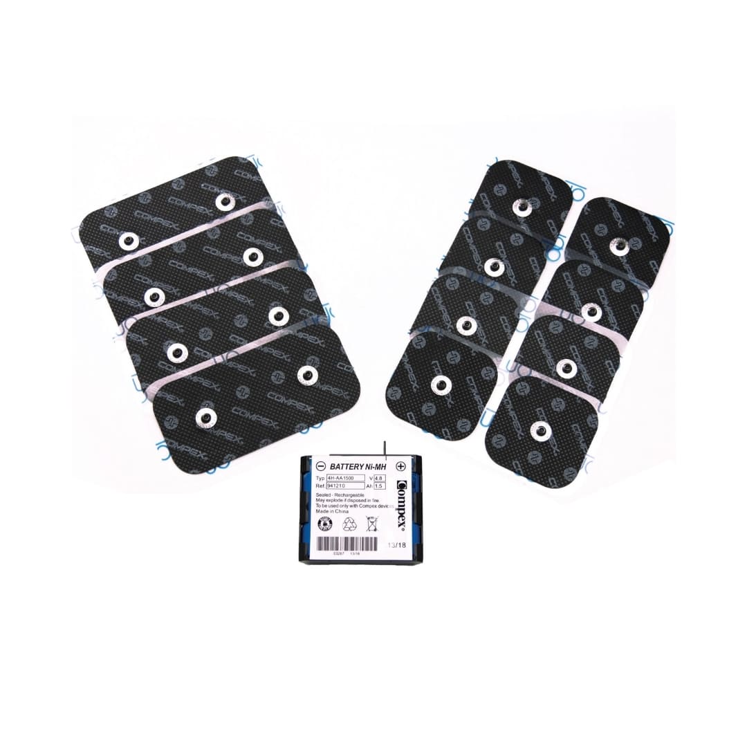 compex-pack-batterie-et-lectrodes-batterie-gel-lectrodes-50x100mm-et-50x50mm image 1